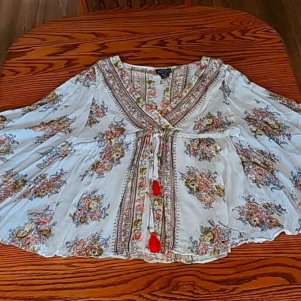 Beautiful boho blouse with bell sleeves